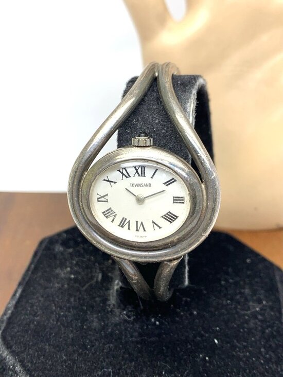 Townsand Women\'s Watch Vintage Manual Wind Made in France Sterling Silver Bangle main image 4